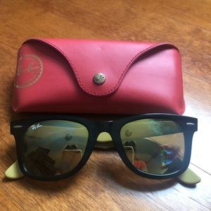 Yellow Lens Ray-Ban sunglasses with case